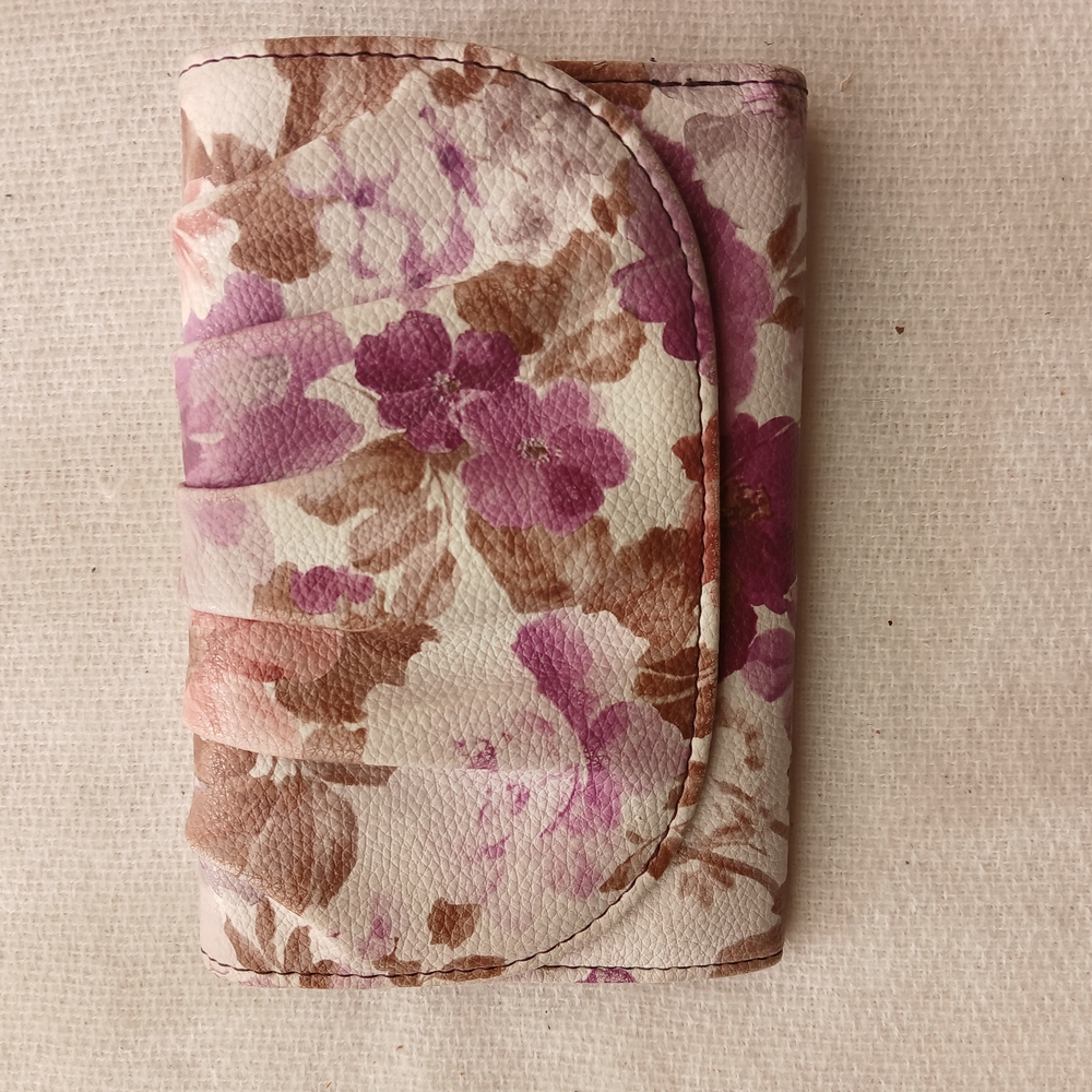 Floral Lavender Cream and Brown Women's Wallet